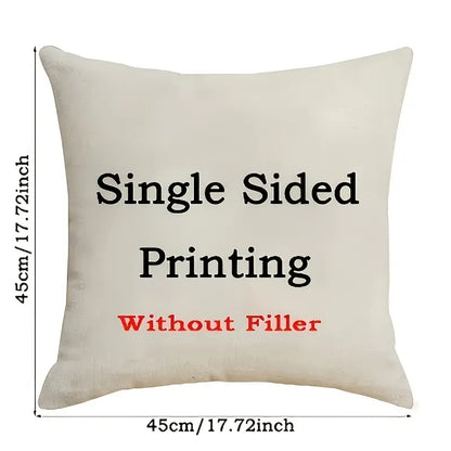 Letter Print Pillowcase, 18 x 18 Inches (Insert Not Included)