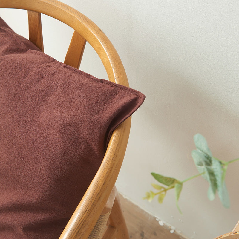 Retro Washed Cotton Pillow in Pure Color