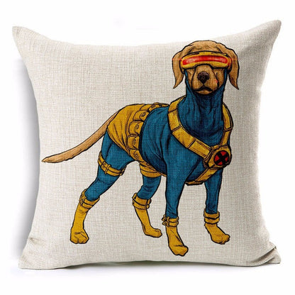 Cute Cartoon Dog Series Linen Pillowcase for Sofas