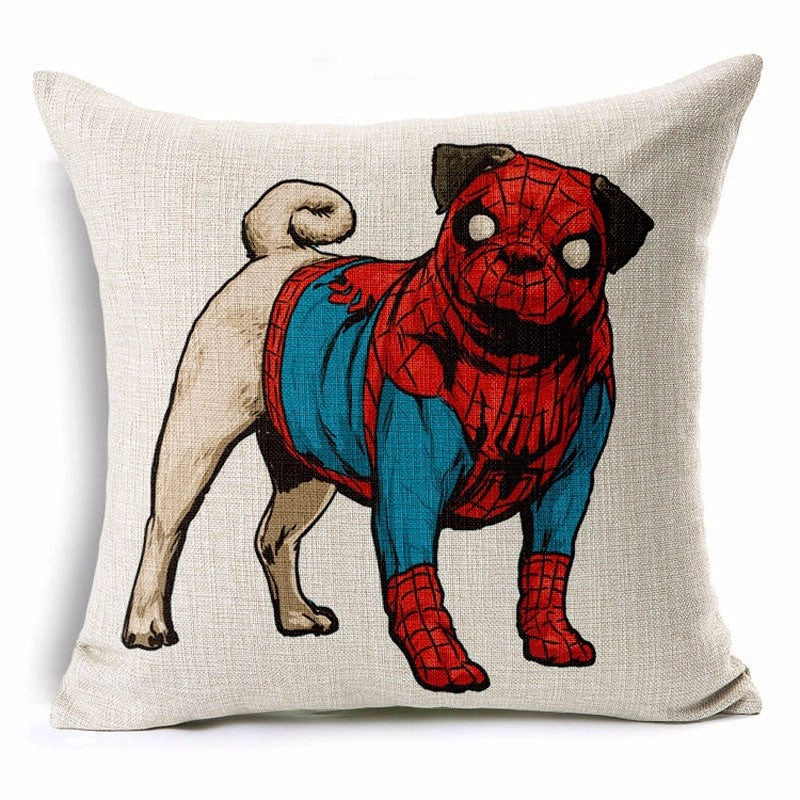 Cute Cartoon Dog Series Linen Pillowcase for Sofas