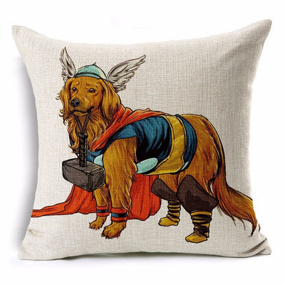 Cute Cartoon Dog Series Linen Pillowcase for Sofas