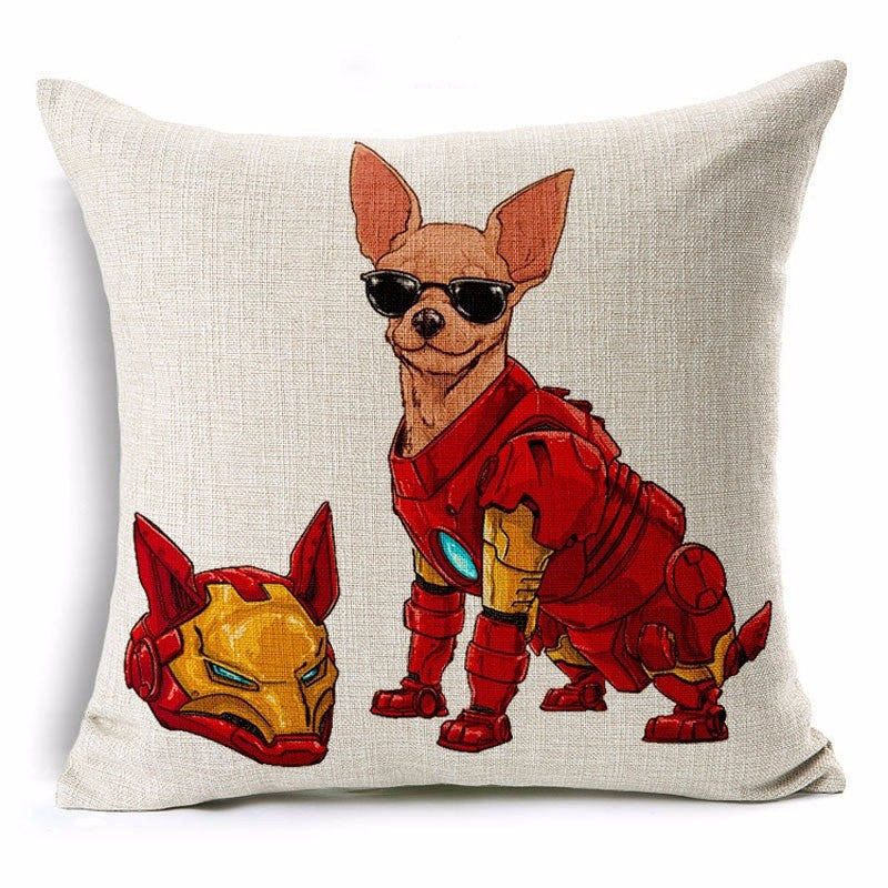 Cute Cartoon Dog Series Linen Pillowcase for Sofas