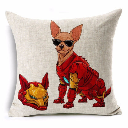 Cute Cartoon Dog Series Linen Pillowcase for Sofas