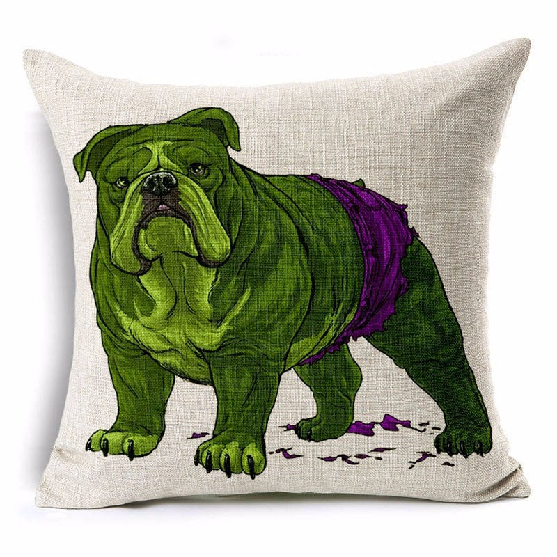 Cute Cartoon Dog Series Linen Pillowcase for Sofas