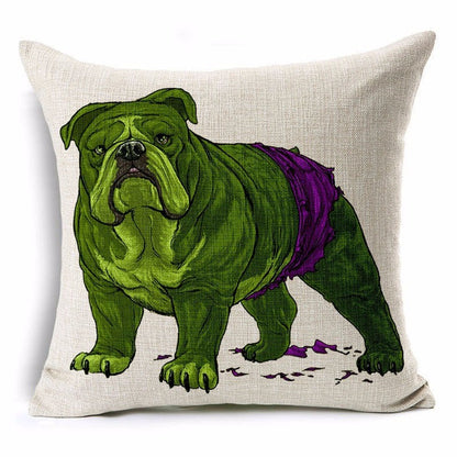 Cute Cartoon Dog Series Linen Pillowcase for Sofas