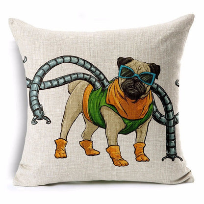 Cute Cartoon Dog Series Linen Pillowcase for Sofas