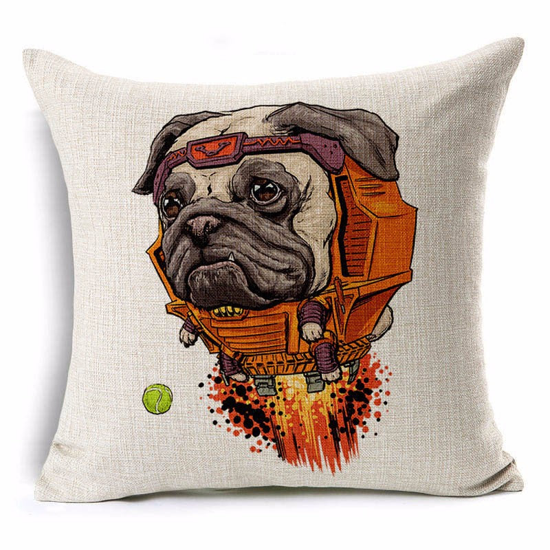 Cute Cartoon Dog Series Linen Pillowcase for Sofas