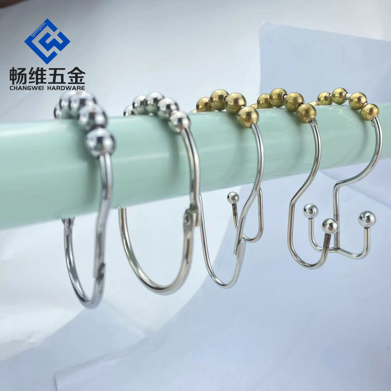 Stainless Steel Shower Curtain Hook with Unique Design